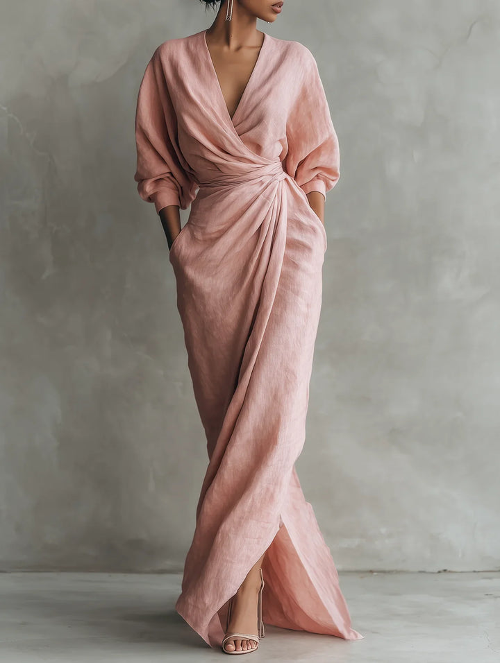Lorena Robe Maxi avec Encolure en V