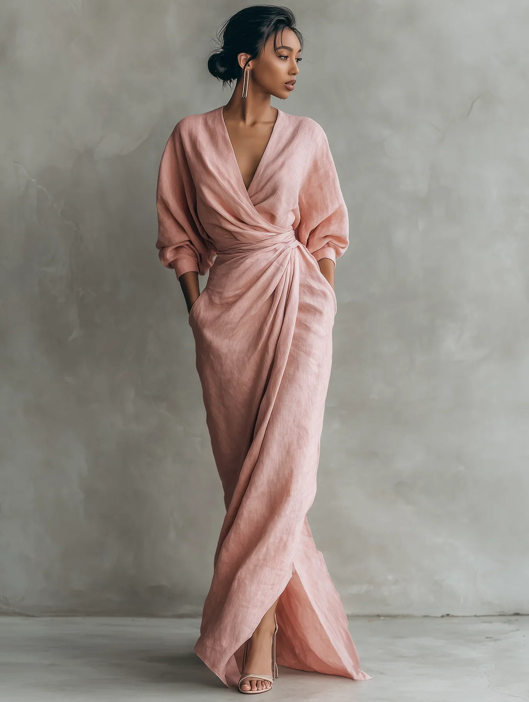 Lorena Robe Maxi avec Encolure en V