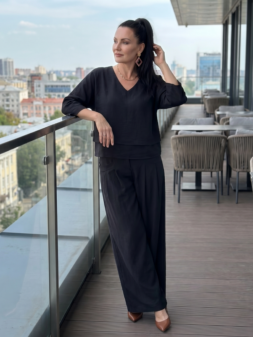 River | Ensemble Haut Superposé et Pantalon Large