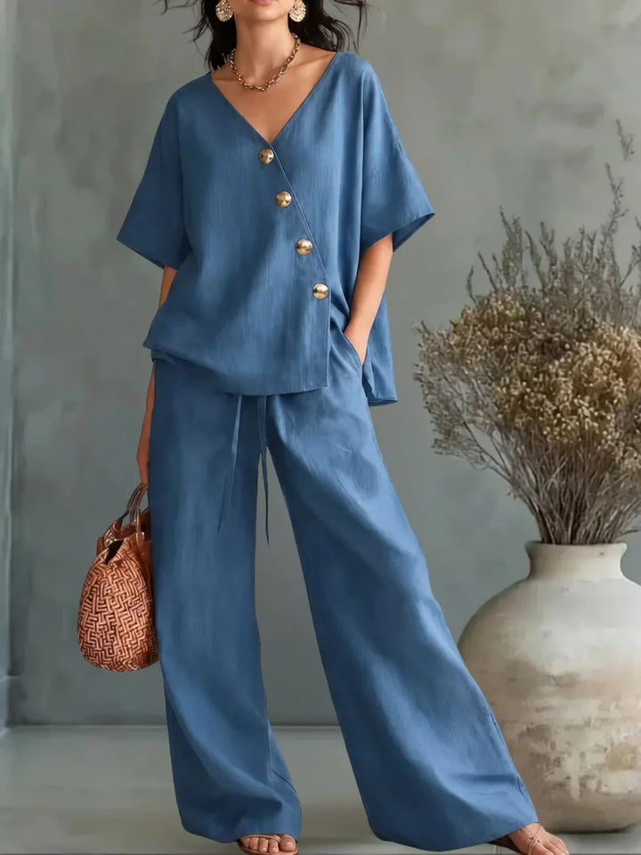 Celia Ensemble avec Encolure en V et Boutons