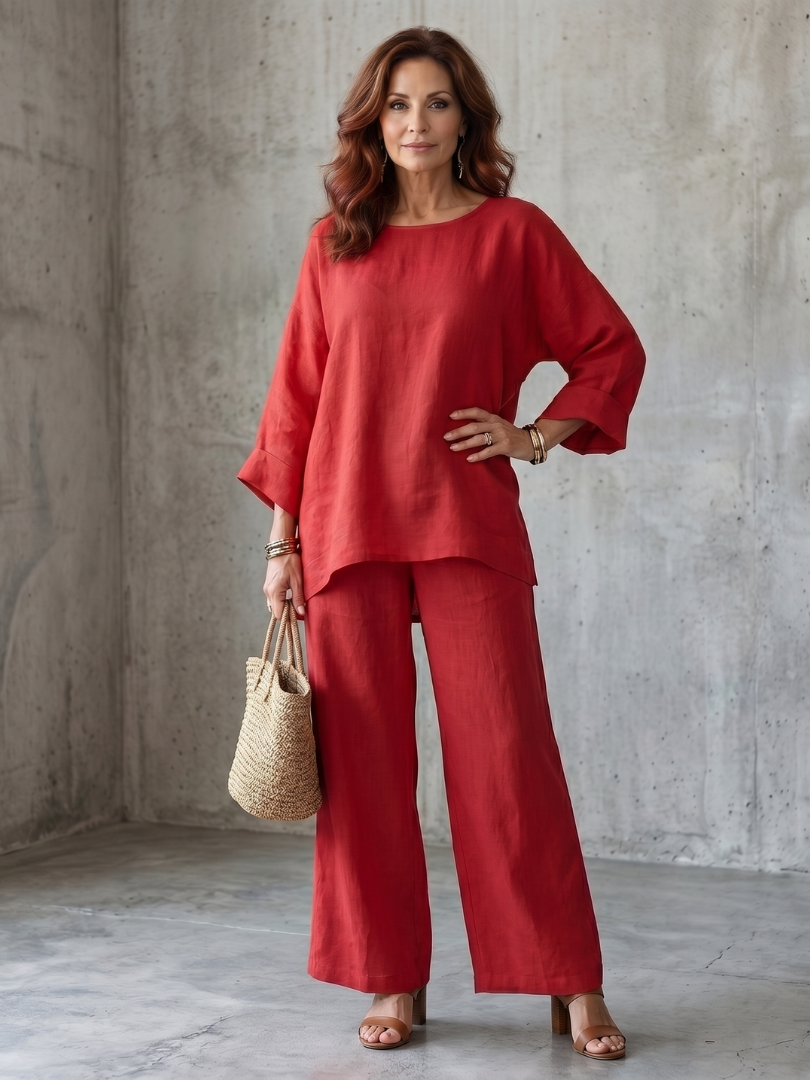 Prue | Tunique Surdimensionnée et Pantalon à Jambes Larges - Ensemble