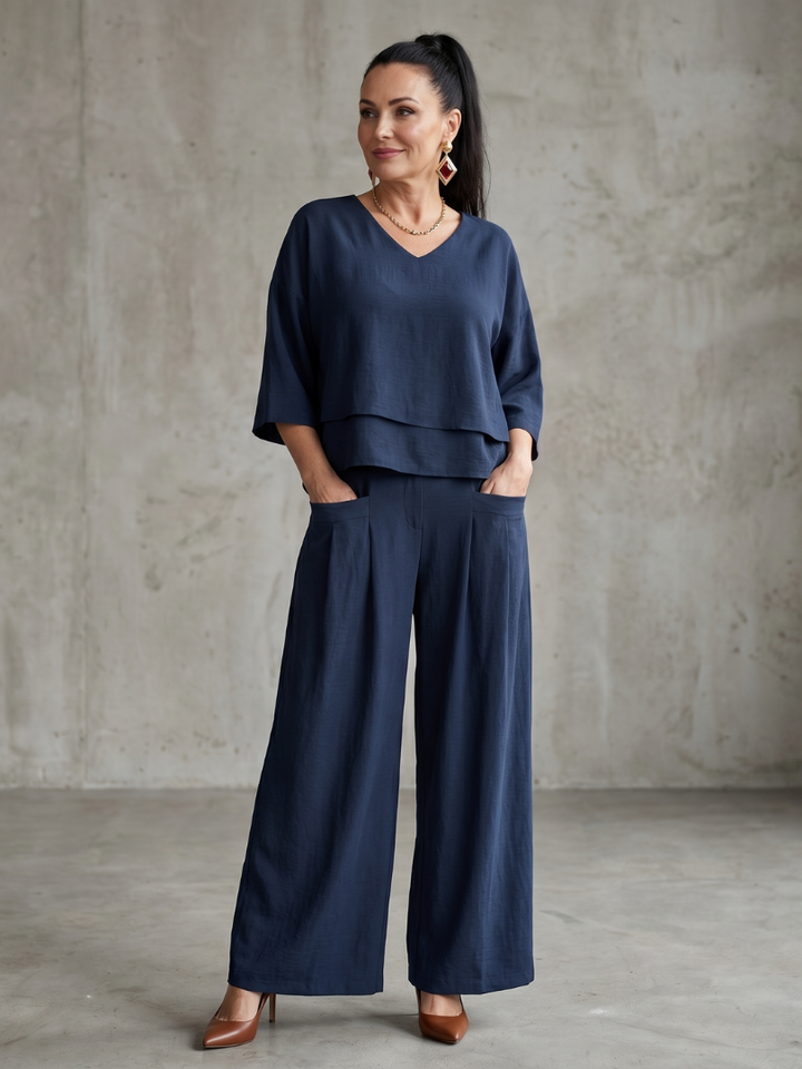 River | Ensemble Haut Superposé et Pantalon Large
