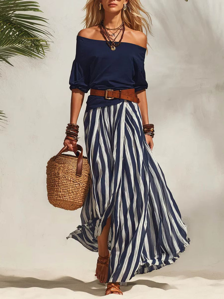 Avery | Off-Shoulder Cotton Skirt Set