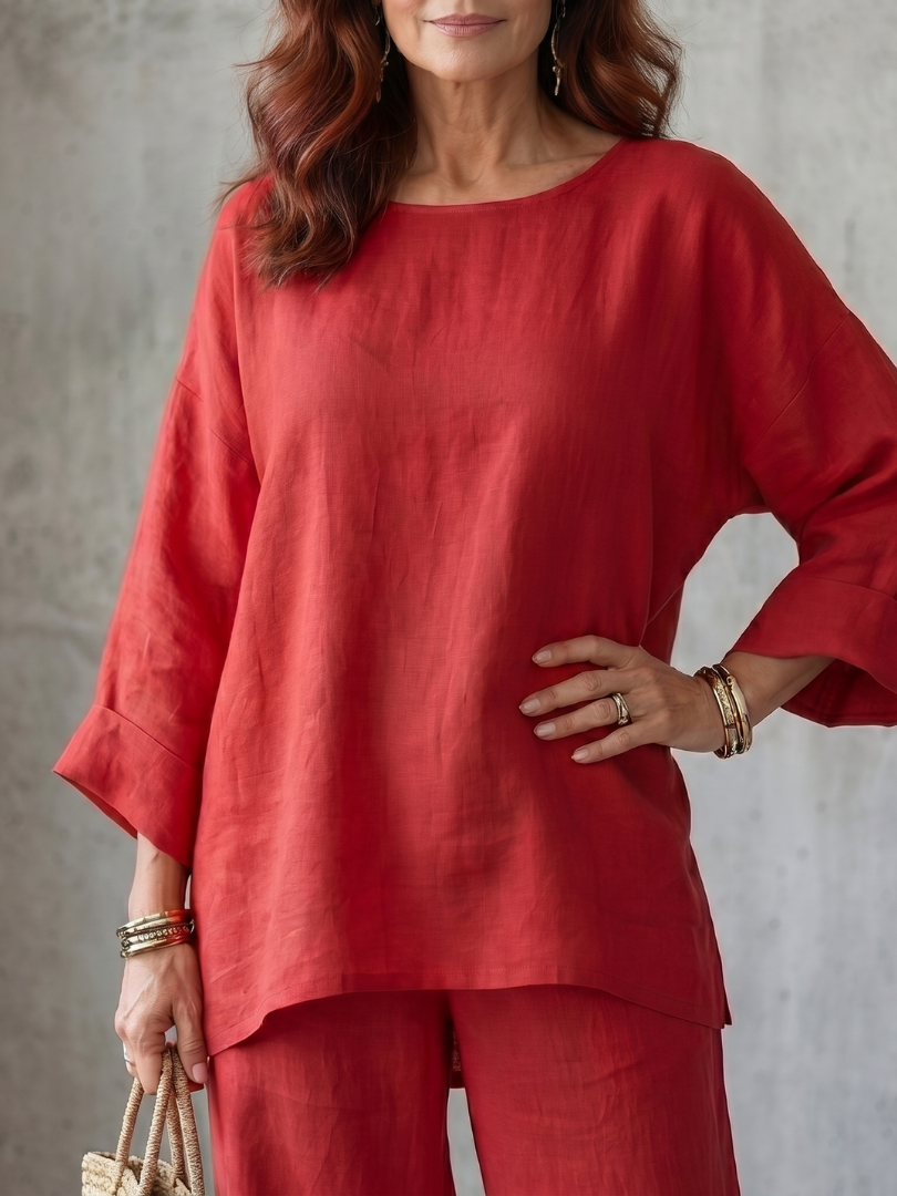 Prue | Tunique Surdimensionnée et Pantalon à Jambes Larges - Ensemble