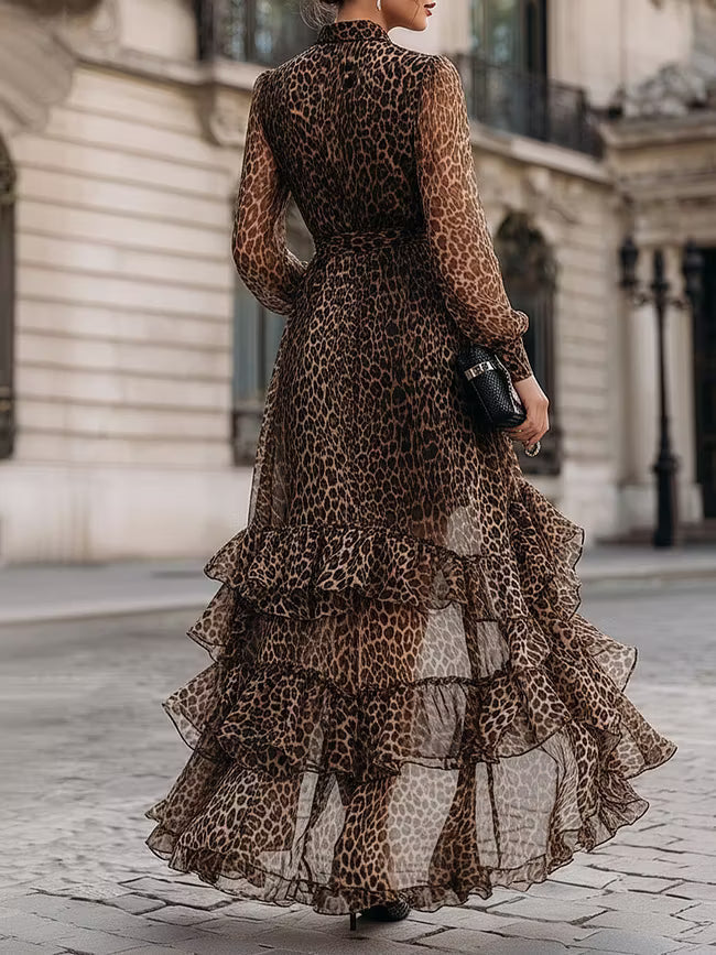 Savannah | Leopard Wrap Midi Dress