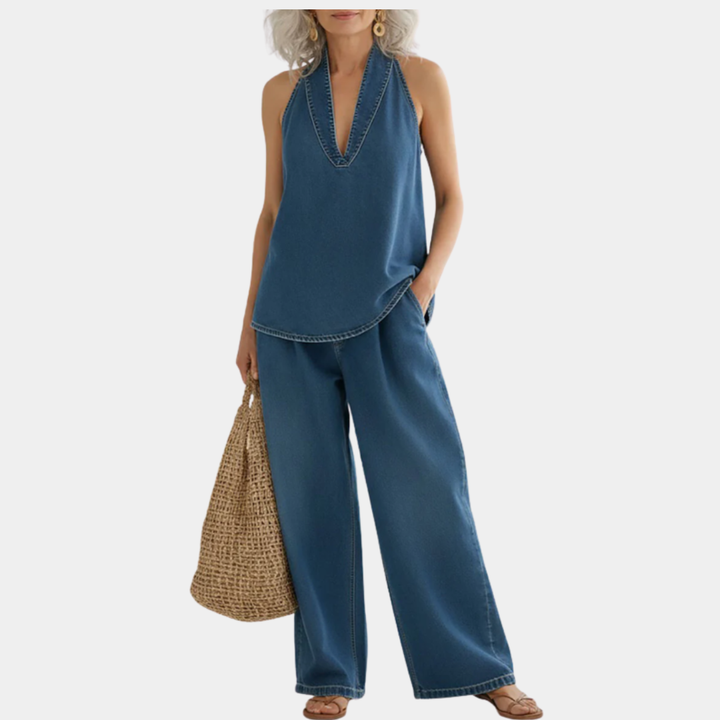 Ivy | Ensemble Jumeau Denim Effet Vintage Lavé Doux