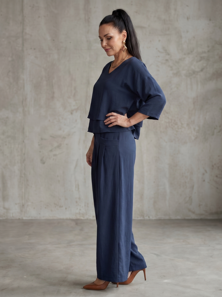 River | Ensemble Haut Superposé et Pantalon Large