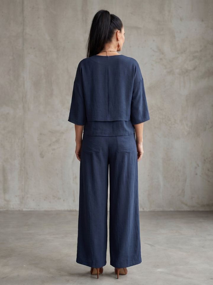 River | Ensemble Haut Superposé et Pantalon Large
