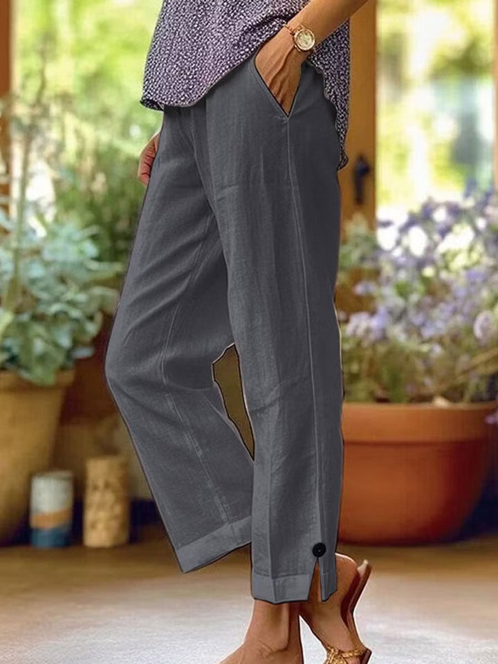 Brooke | Cotton Linen Straight Trousers
