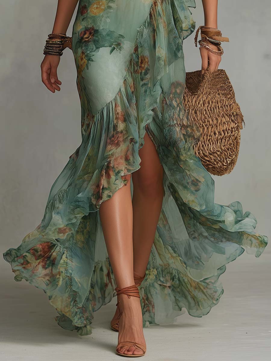 Alma | Robe longue avec imprimé floral romantique