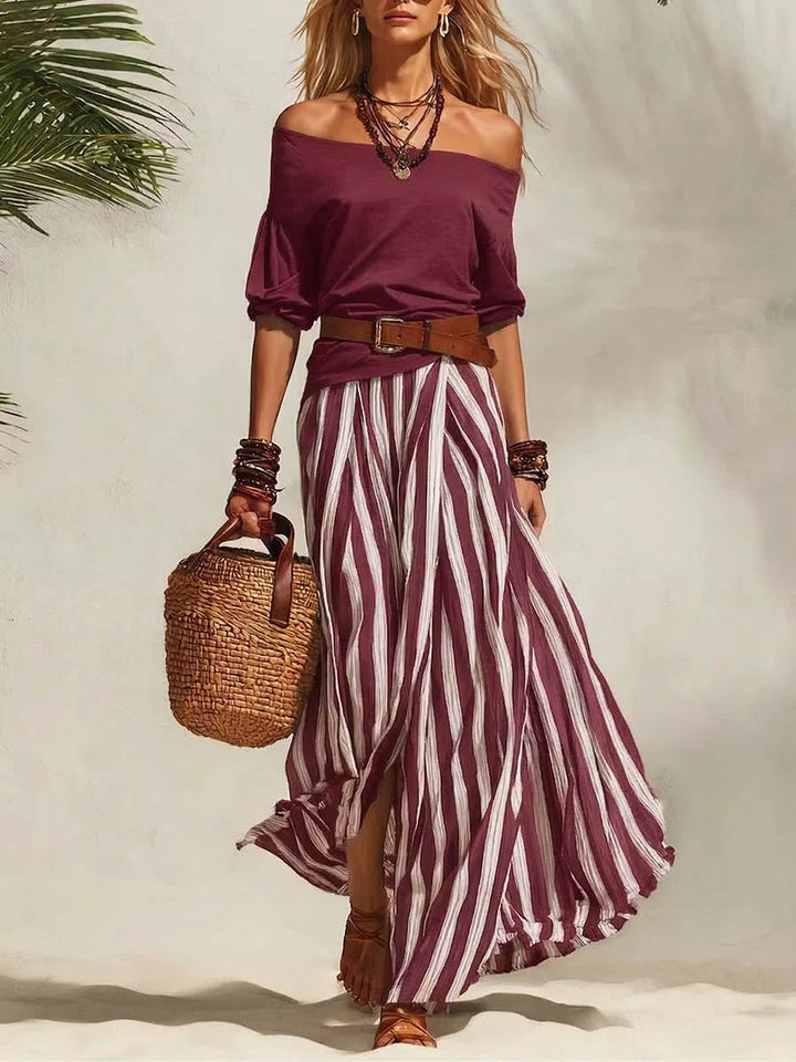 Avery | Off-Shoulder Cotton Skirt Set