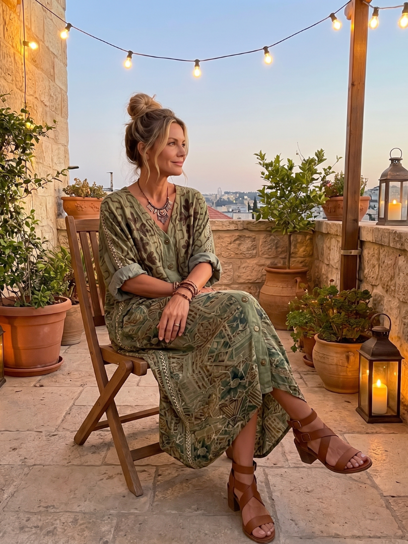 Aleta | Robe Midi Oversized avec Boutons et Poches
