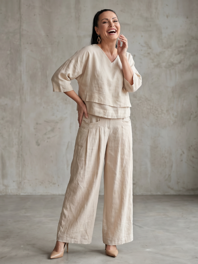 River | Ensemble Haut Superposé et Pantalon Large