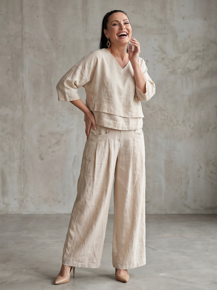 River | Ensemble Haut Superposé et Pantalon Large
