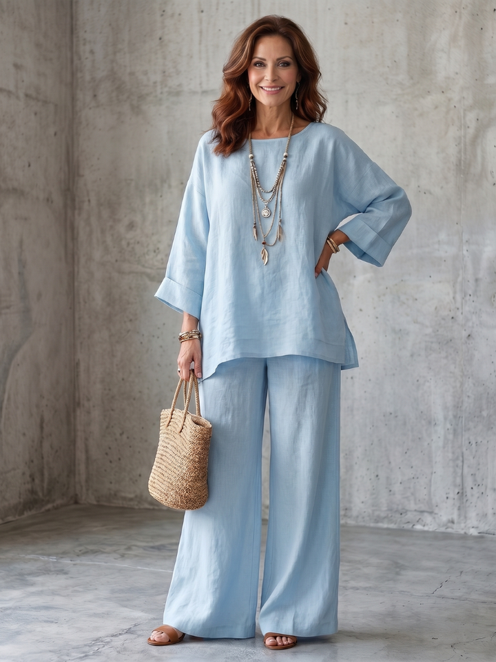 Prue | Tunique Surdimensionnée et Pantalon à Jambes Larges - Ensemble