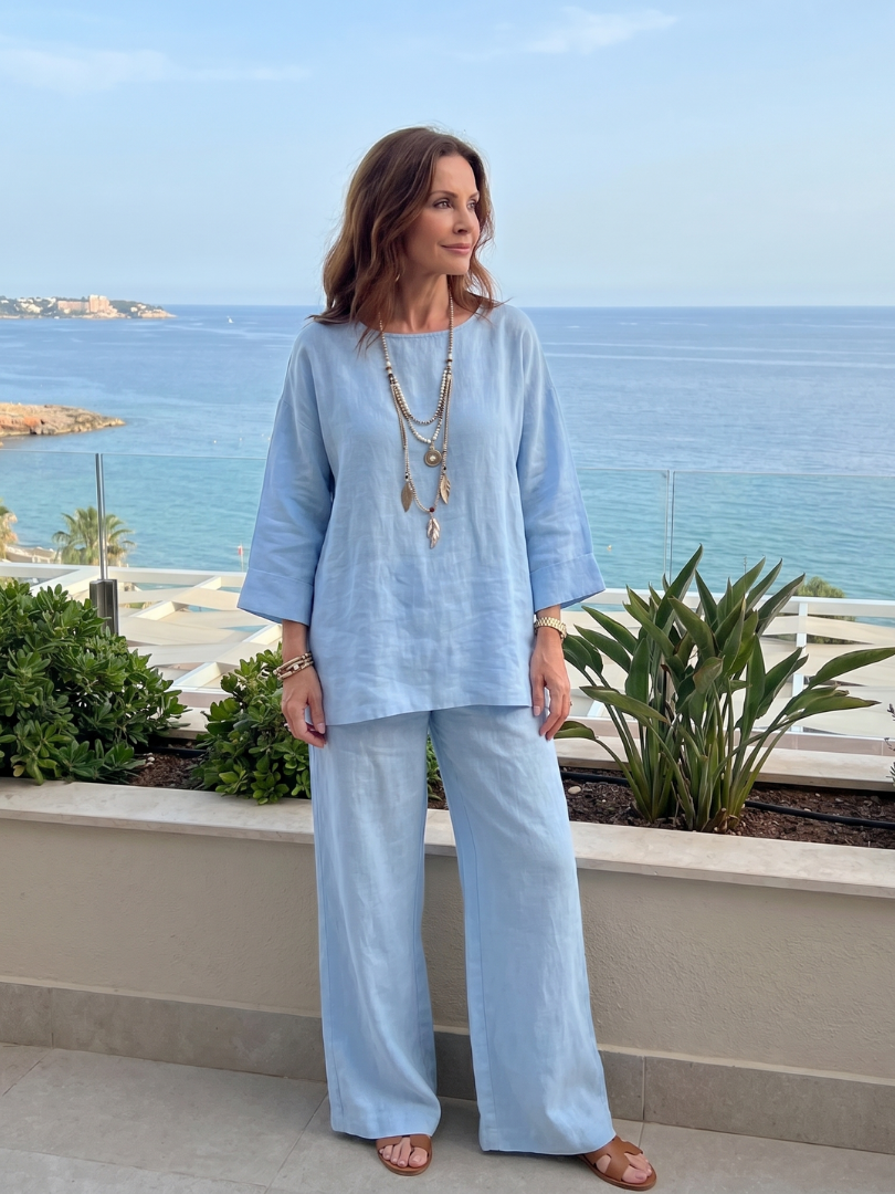 Prue | Tunique Surdimensionnée et Pantalon à Jambes Larges - Ensemble