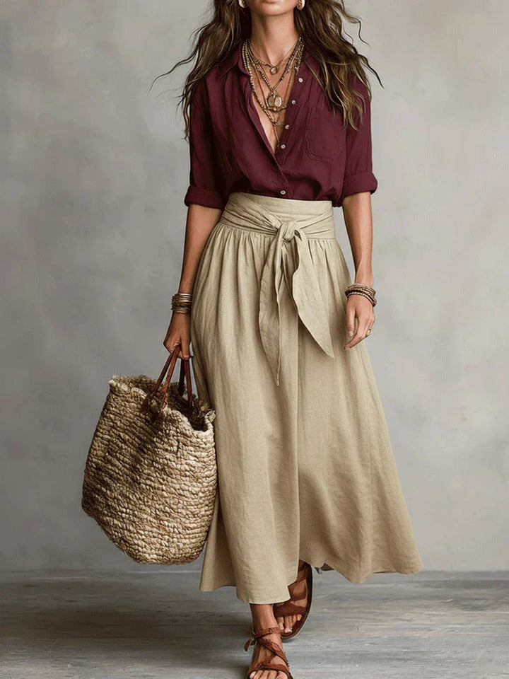 Martina | Elegant and Flowing One-Shoulder Maxi Dress