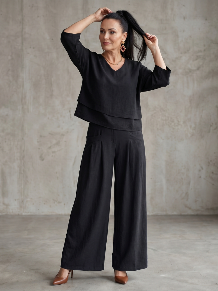 River | Ensemble Haut Superposé et Pantalon Large