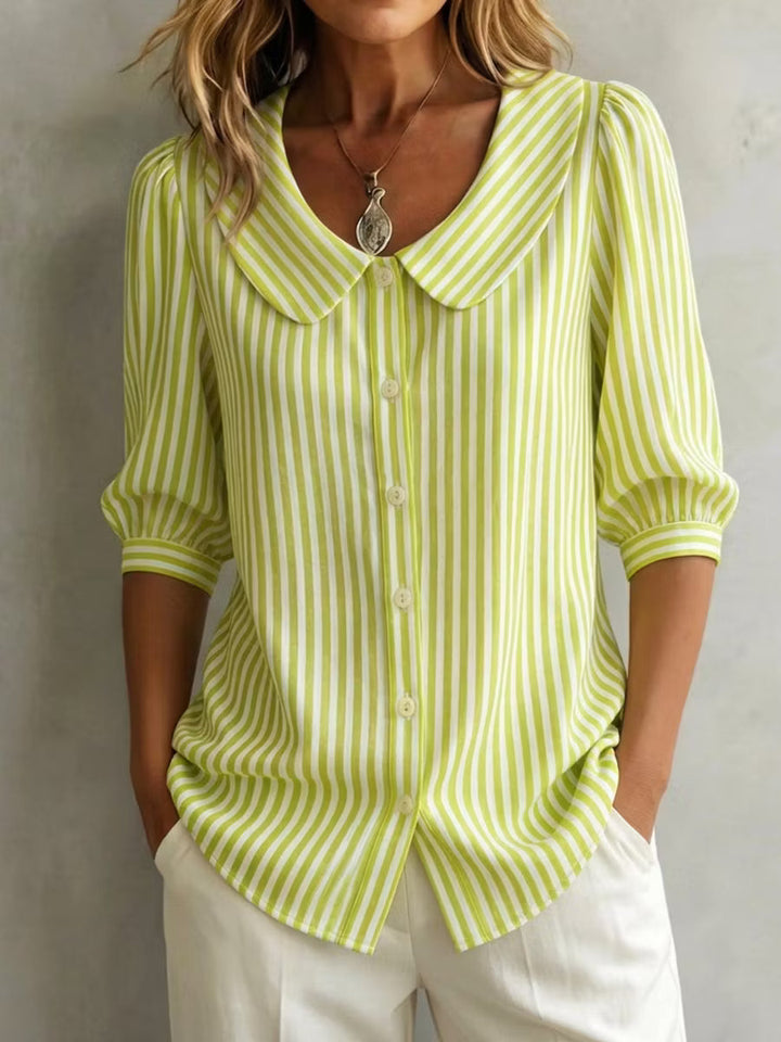 Amelia | Retro Striped Peter Pan Collar Shirt