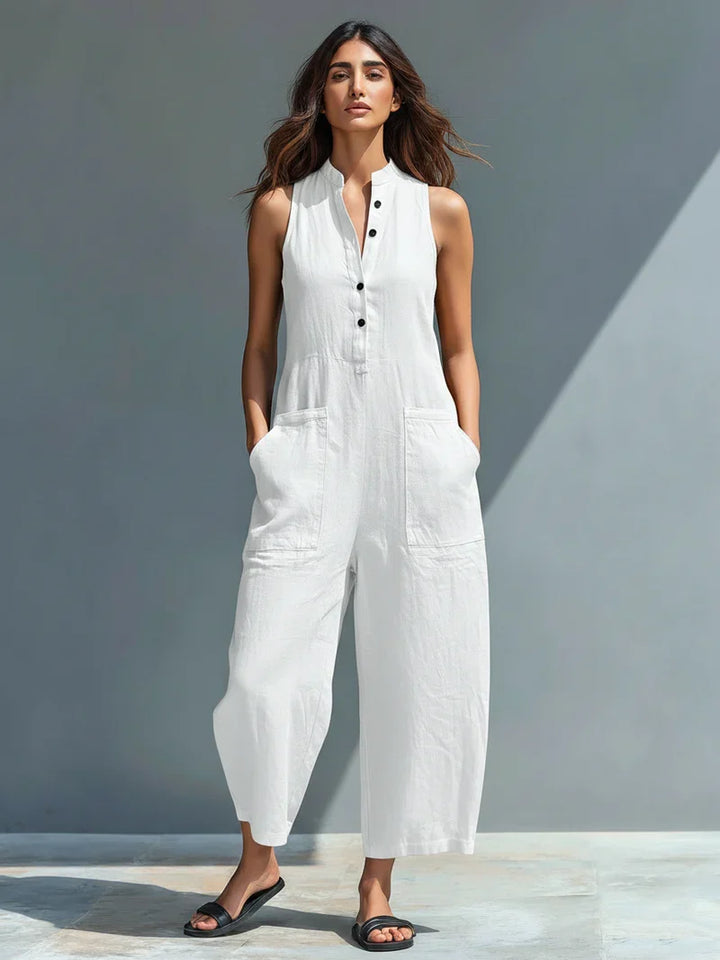 Adele | Fluid Pocket Long Jumpsuit