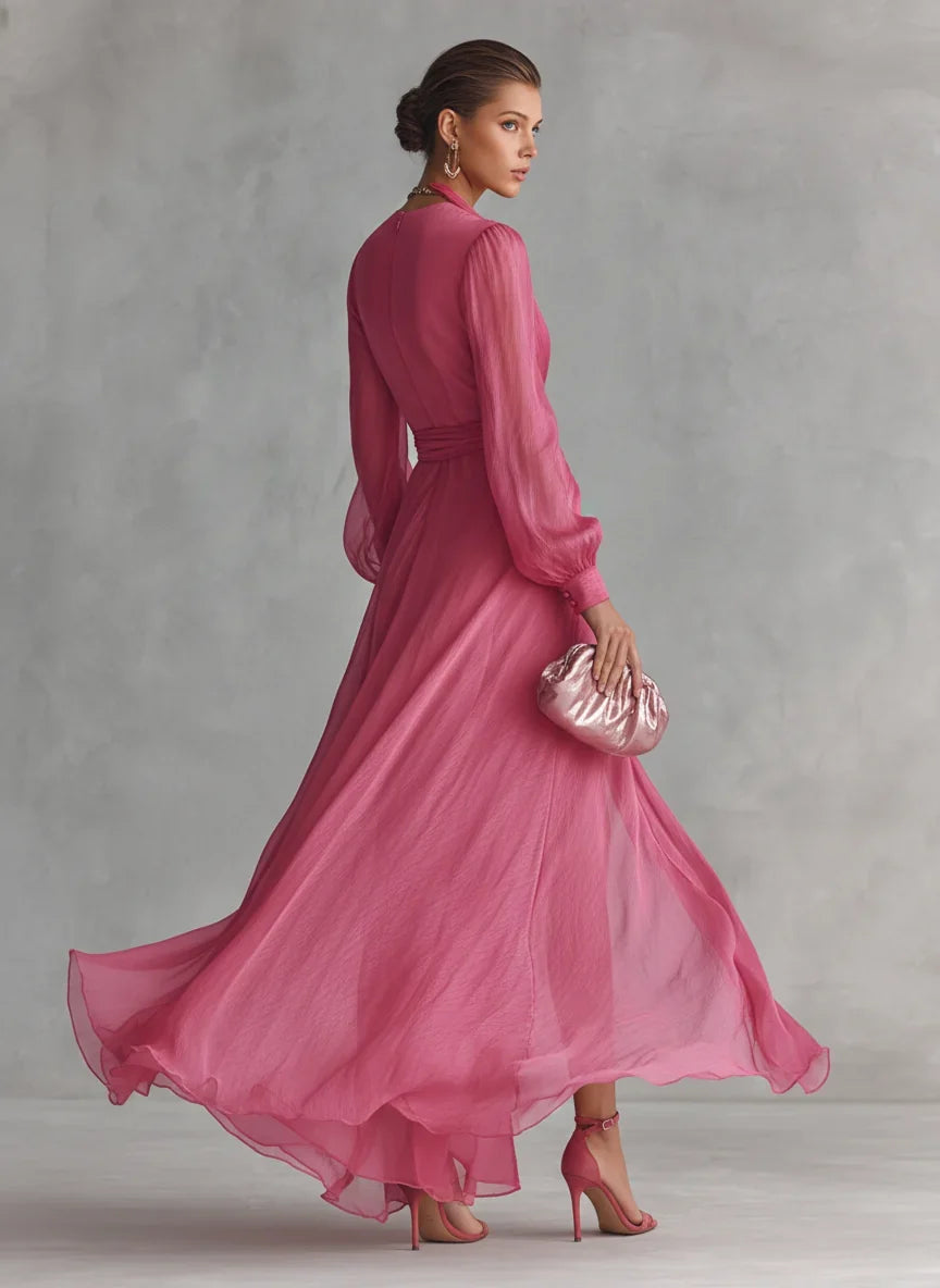 Gloria Robe Maxi avec Encolure en V