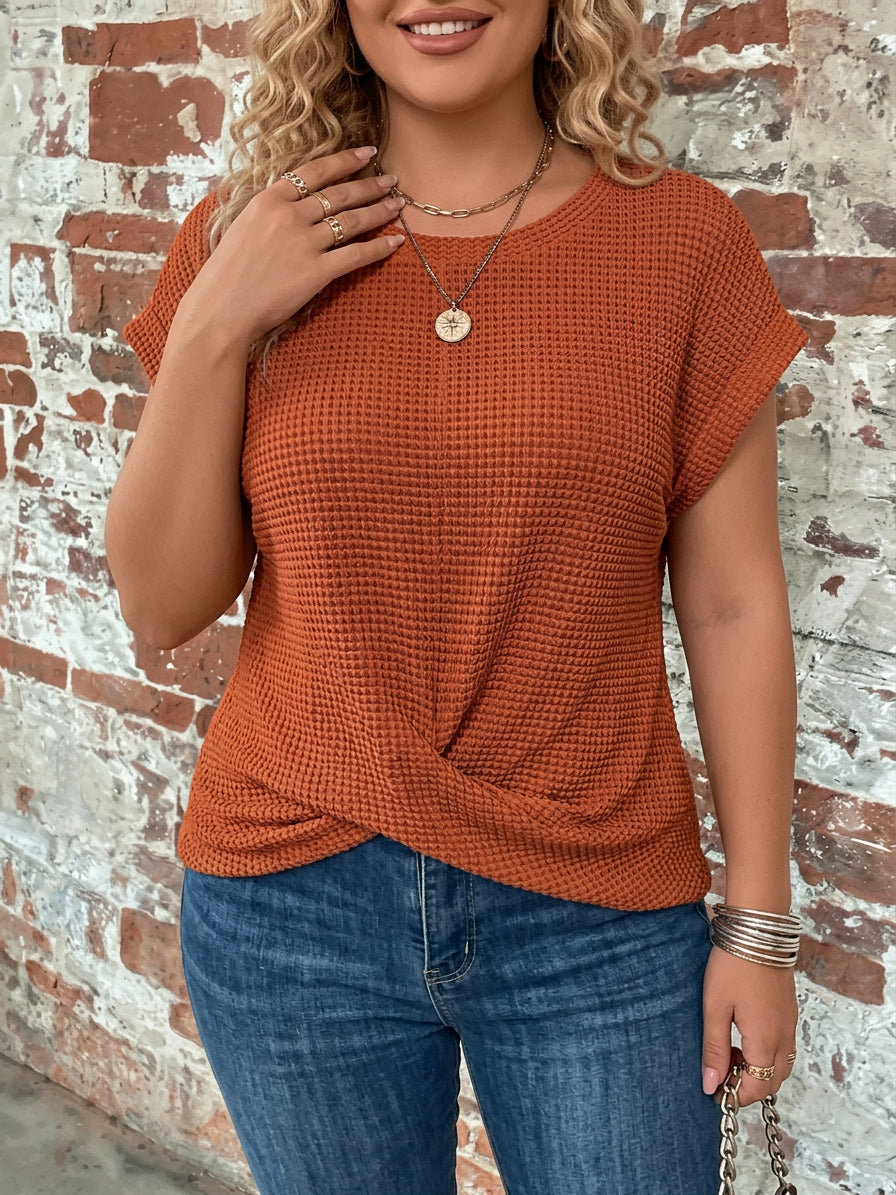 Nadya | T-Shirt Casual en Maille Gaufrée