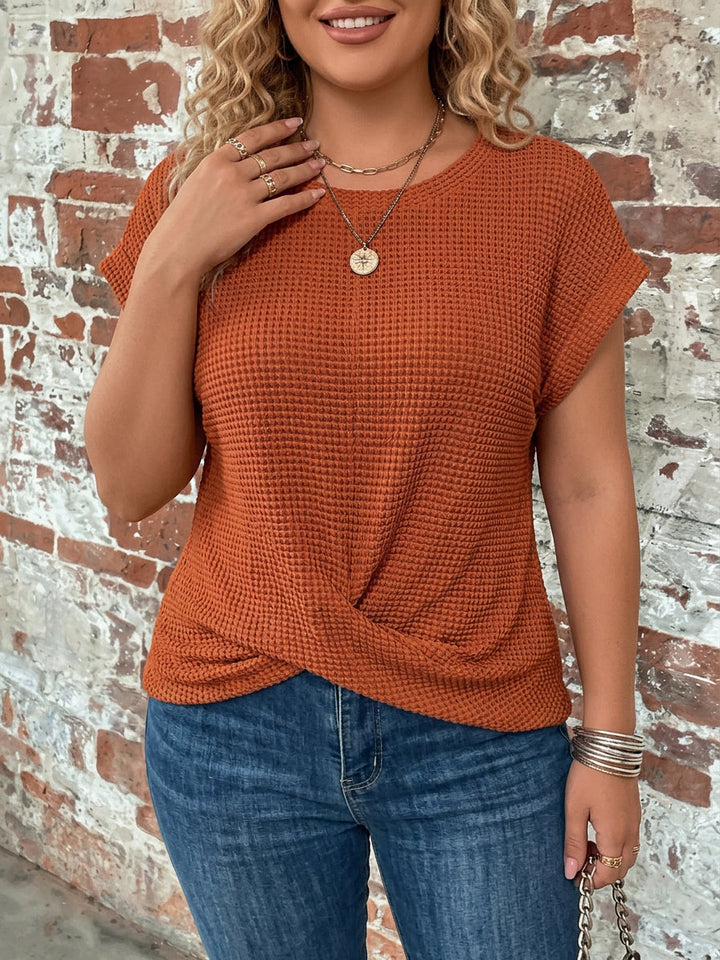 Nadya | T-Shirt Casual en Maille Gaufrée