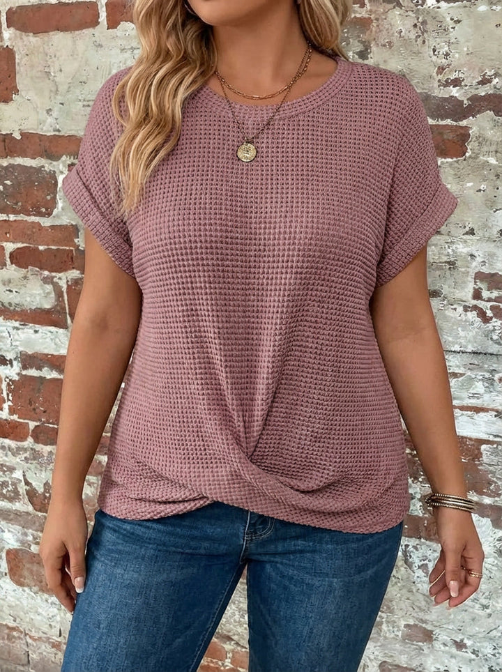 Nadya | T-Shirt Casual en Maille Gaufrée