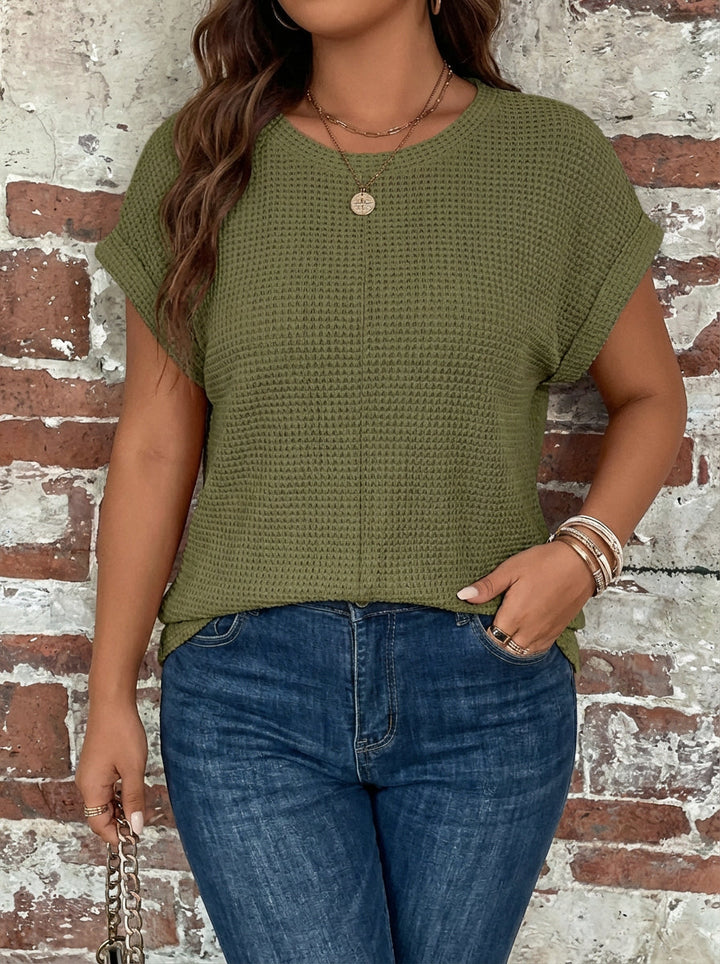 Nadya | T-Shirt Casual en Maille Gaufrée