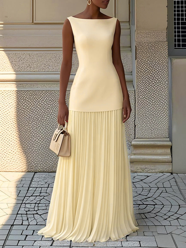 Shania™ Abito Maxi Plissettato