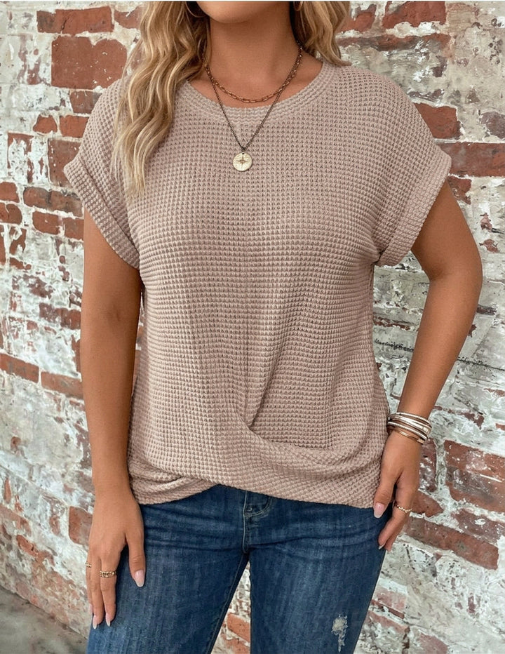 Nadya | T-Shirt Casual en Maille Gaufrée