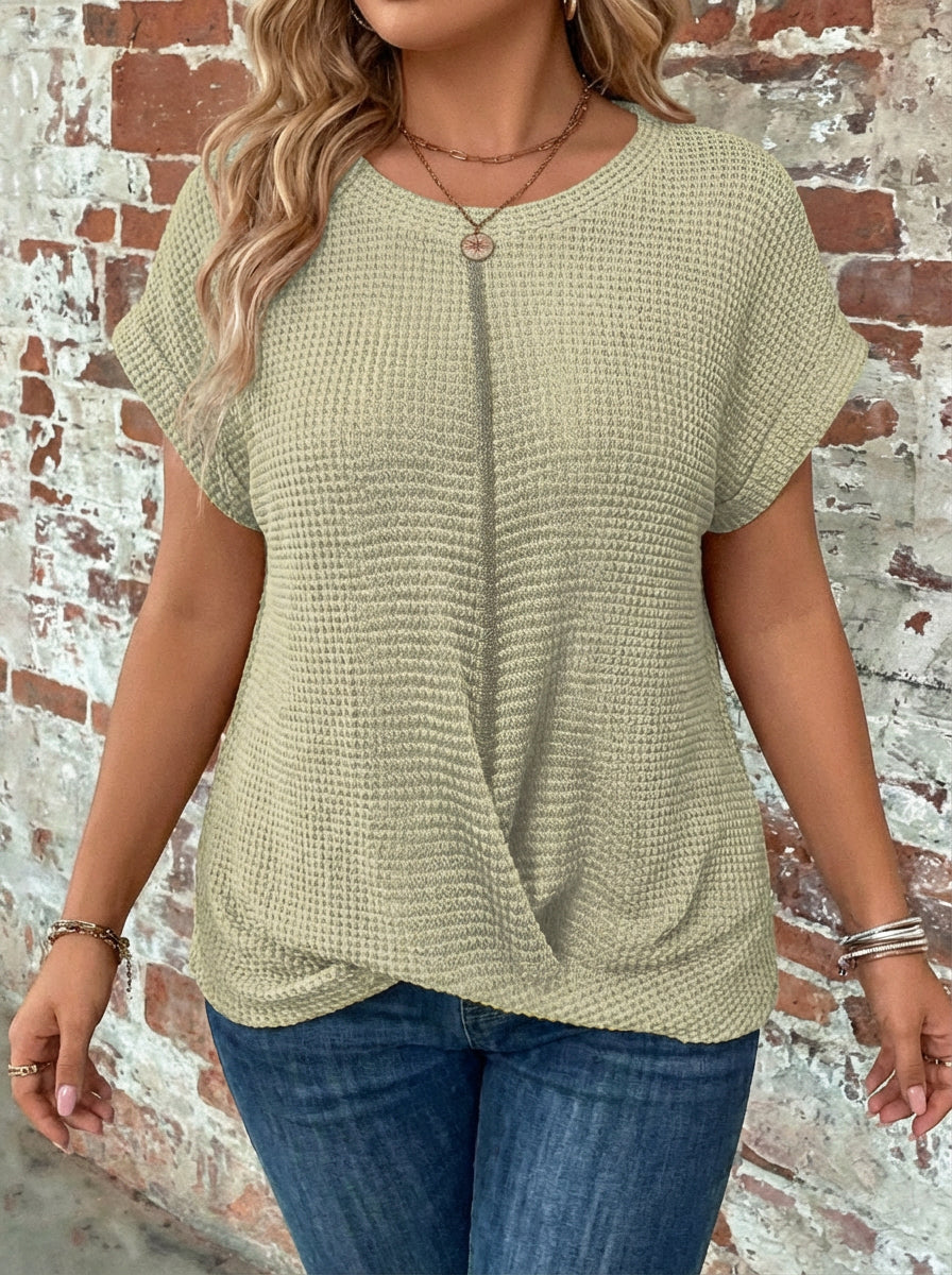 Nadya | T-Shirt Casual en Maille Gaufrée
