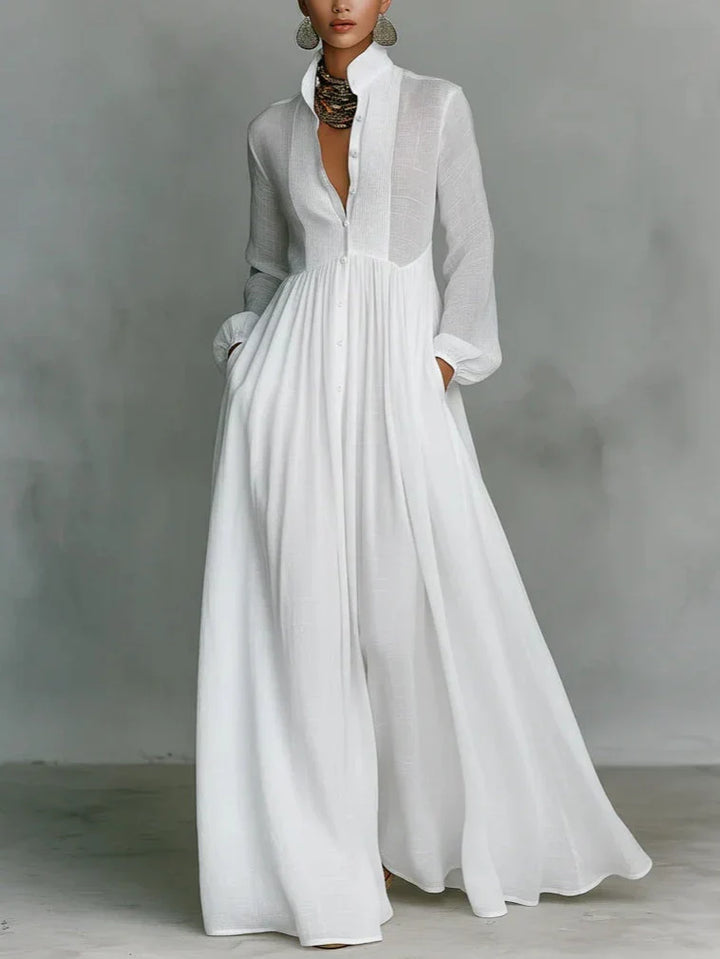 Alma Robe Maxi Intemporelle avec Col Élégant