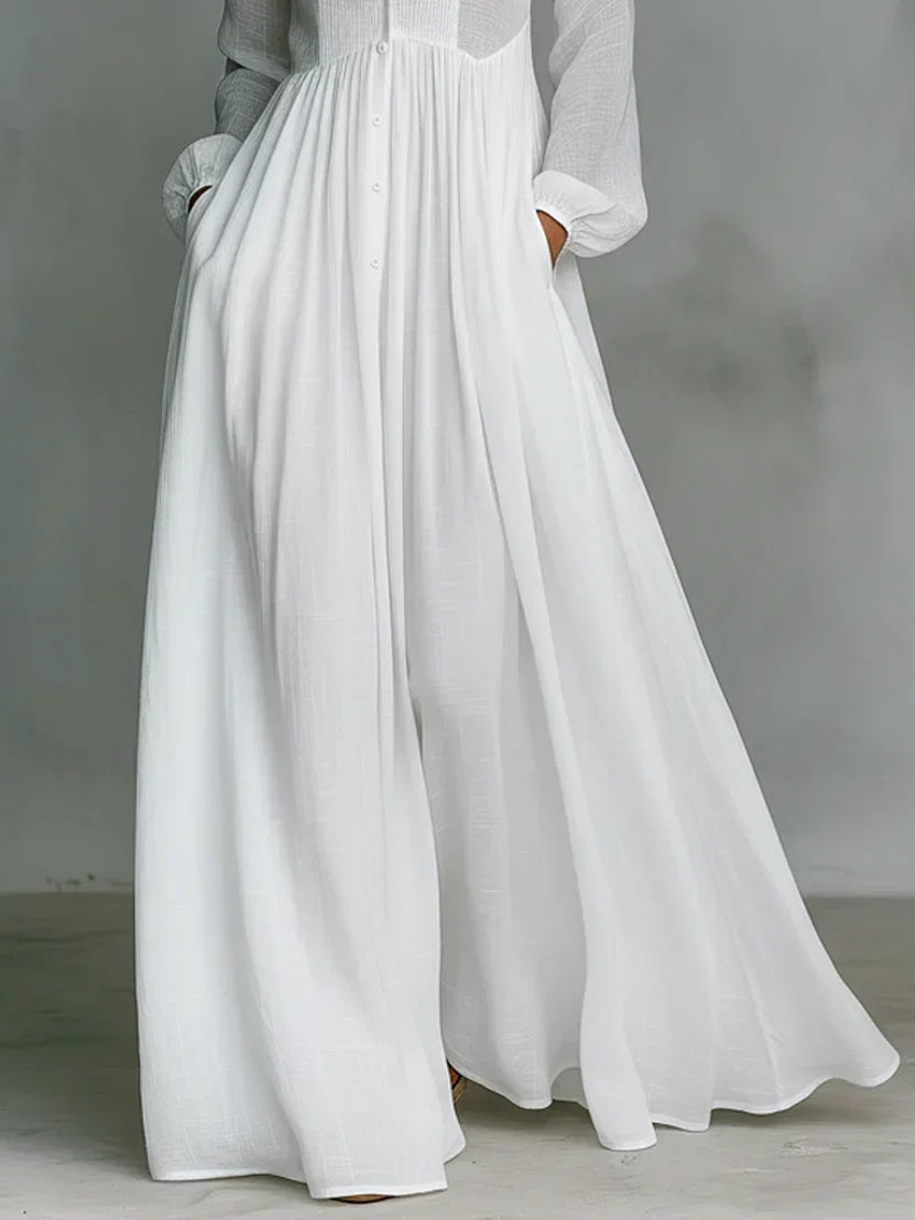 Alma Robe Maxi Intemporelle avec Col Élégant