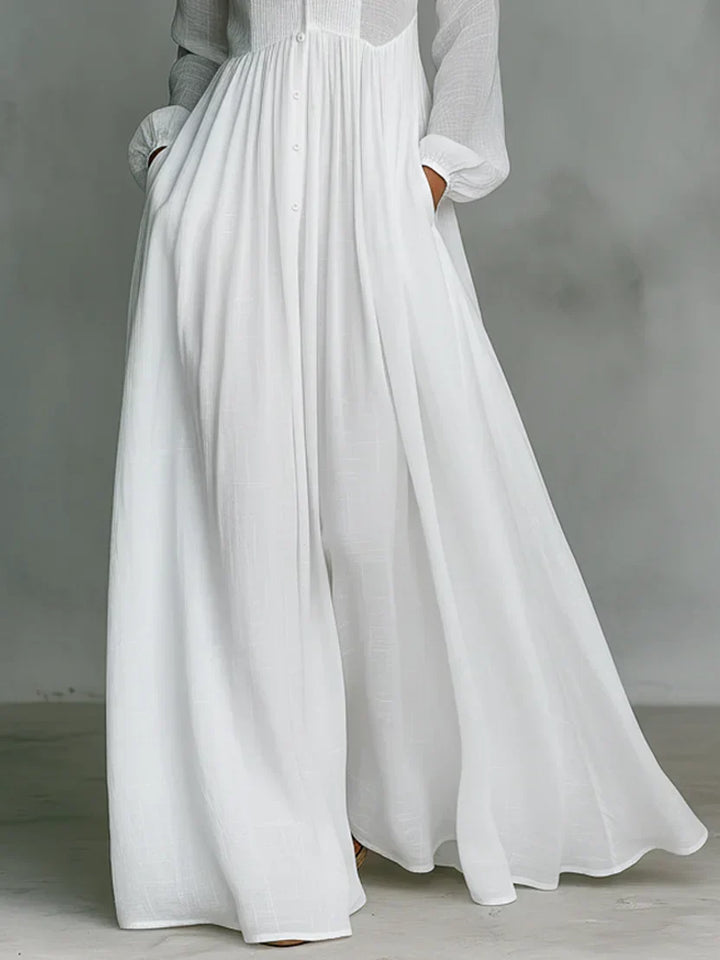 Alma Robe Maxi Intemporelle avec Col Élégant