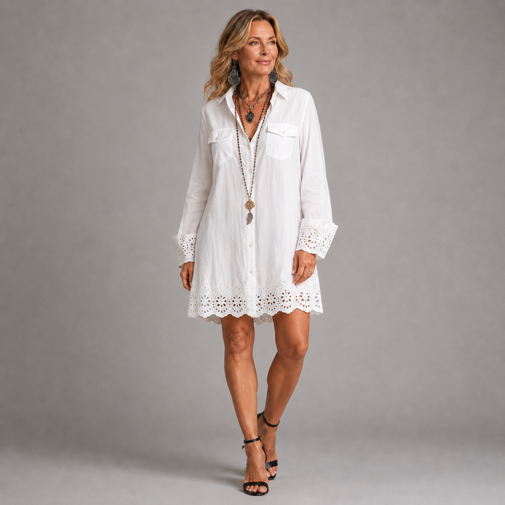 Alessia™ | Robe Chemise Mini Blanc