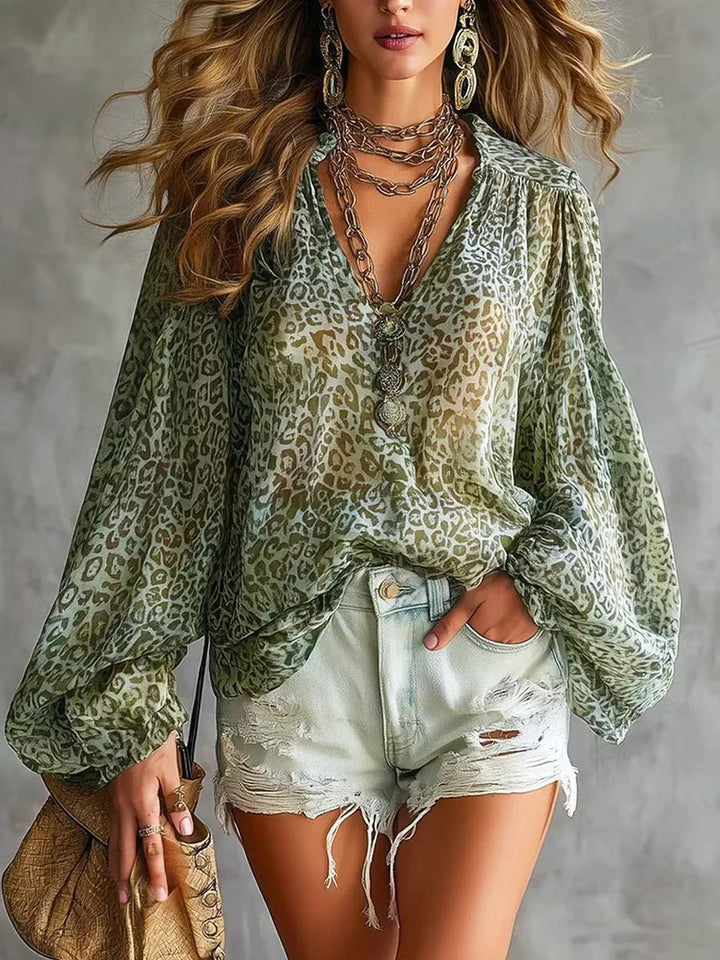 Riley | Retro Leopard Art Shirt
