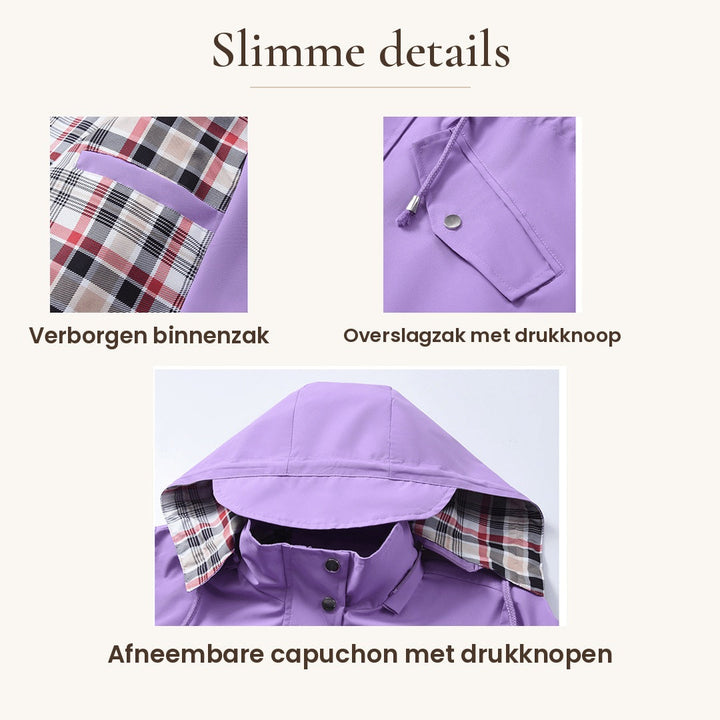 Carlotta | Veste 3-en-1 Imperméable avec Capuche Amovible