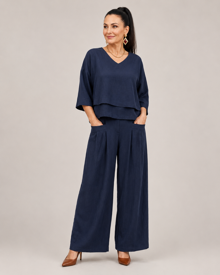 River | Ensemble Haut Superposé et Pantalon Large