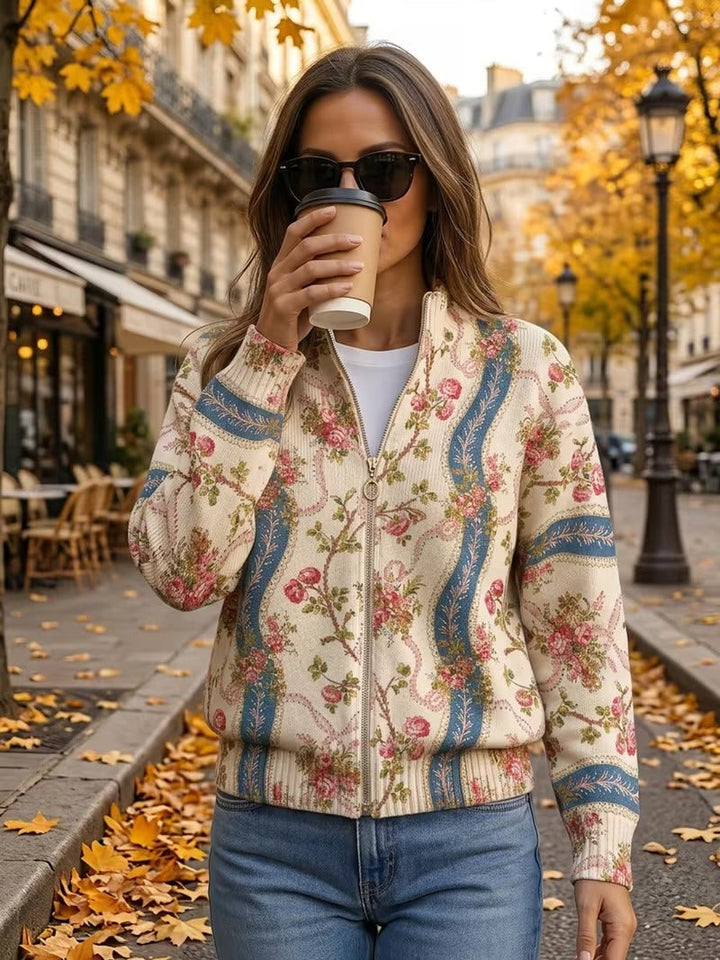 Eulalia™ | Cardigan Ruban Roses Grimpantes