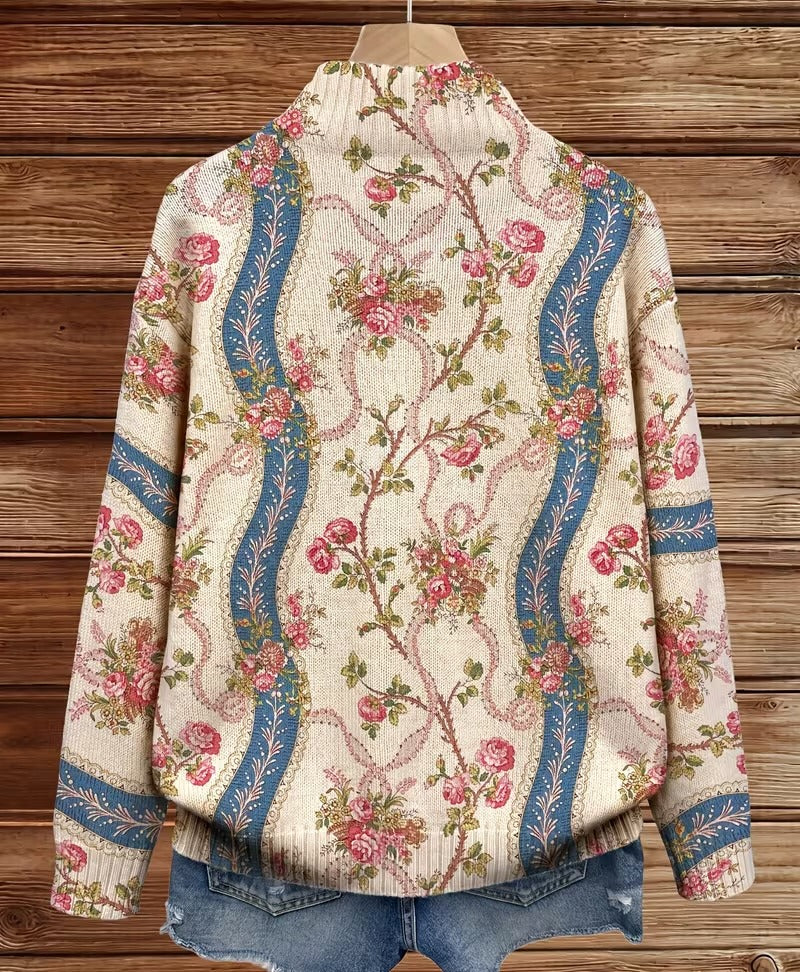 Eulalia™ | Cardigan Ruban Roses Grimpantes