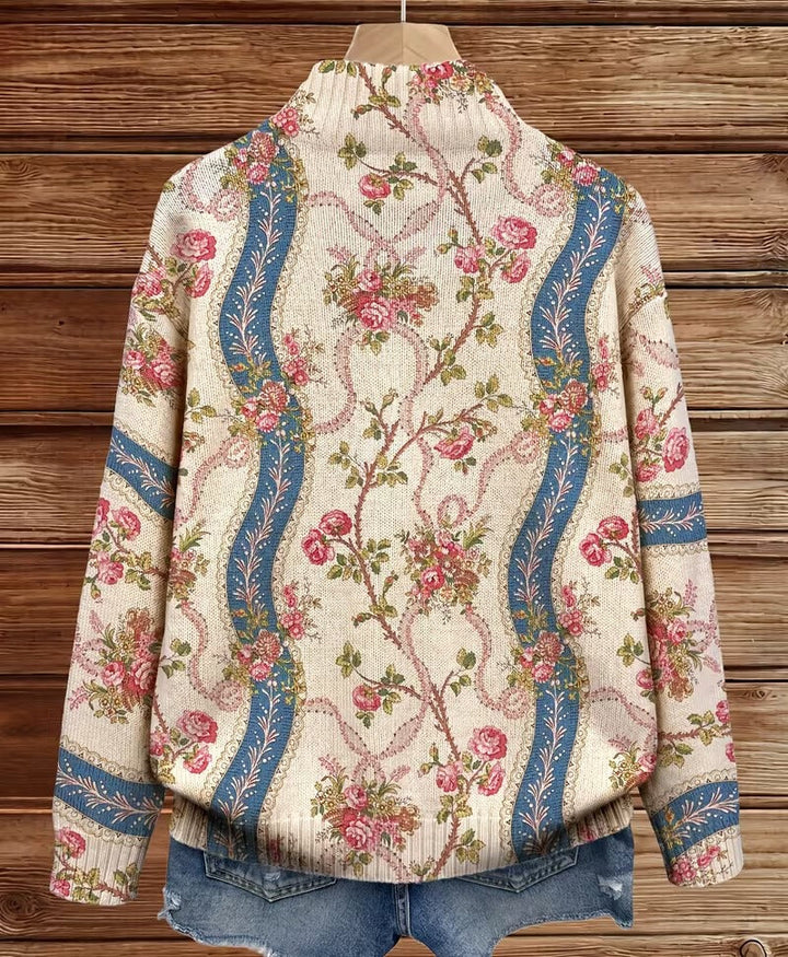 Eulalia™ | Cardigan Ruban Roses Grimpantes