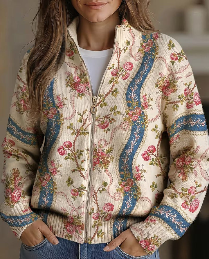 Eulalia™ | Cardigan Ruban Roses Grimpantes