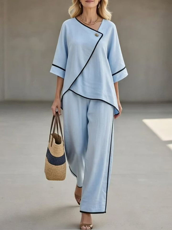 Sienna | Asymmetrical Linen Pants Set