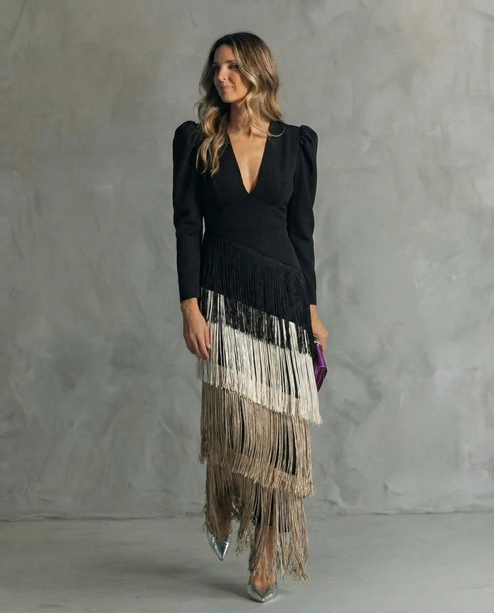 Vivienne™ | Élégante Robe de Soirée à Franges