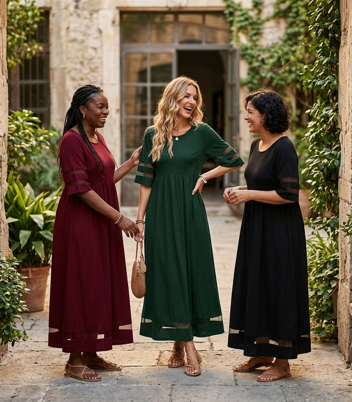 Aubrey™ | Robe Midi Affinante avec Lissage du Ventre