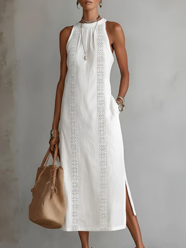 Teresa | Robe Midi à Col Mao