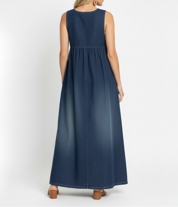 Karen | Robe Longue en Denim Lavé Vintage