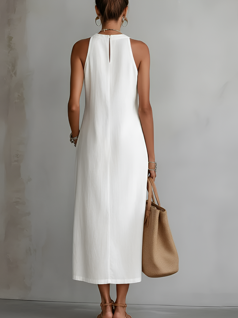 Teresa | Robe Midi à Col Mao