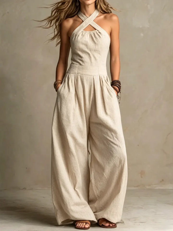 Bianca | Elegant jumpsuit with crossover neckline